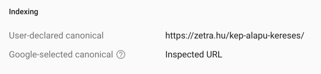 Search Console URL inspection